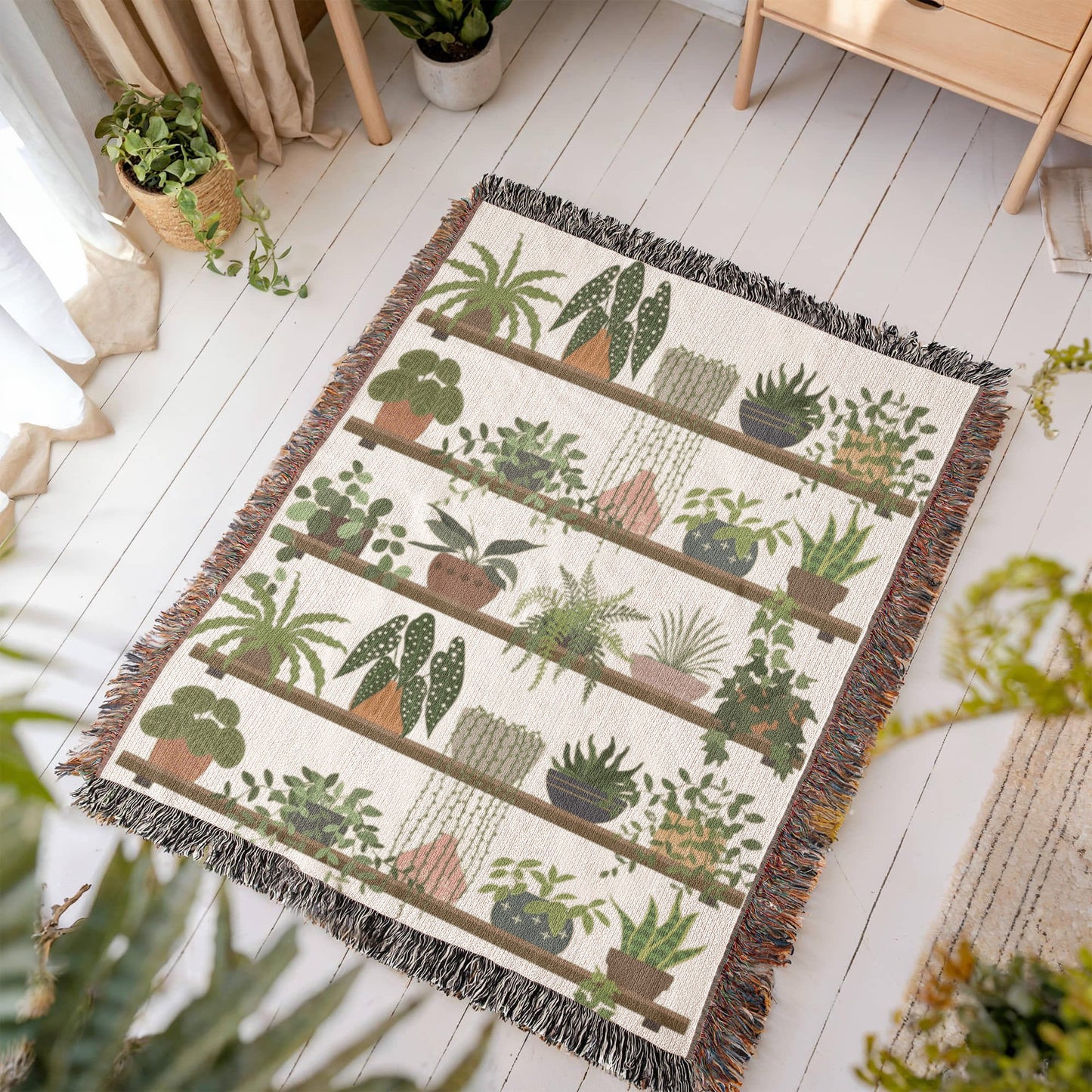Plant Shelf Boho Woven Blanket