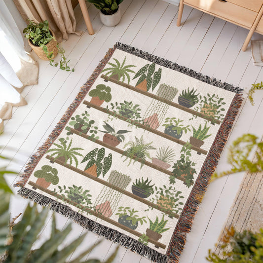 Plant Shelf Boho Woven Blanket