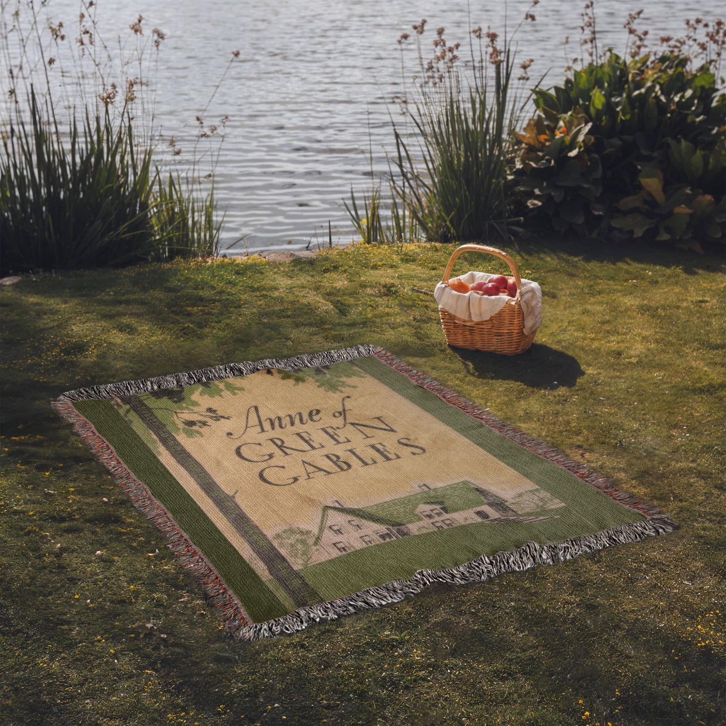 Anne of Green Gables Woven Throw, Vintage Book Cover Blanket