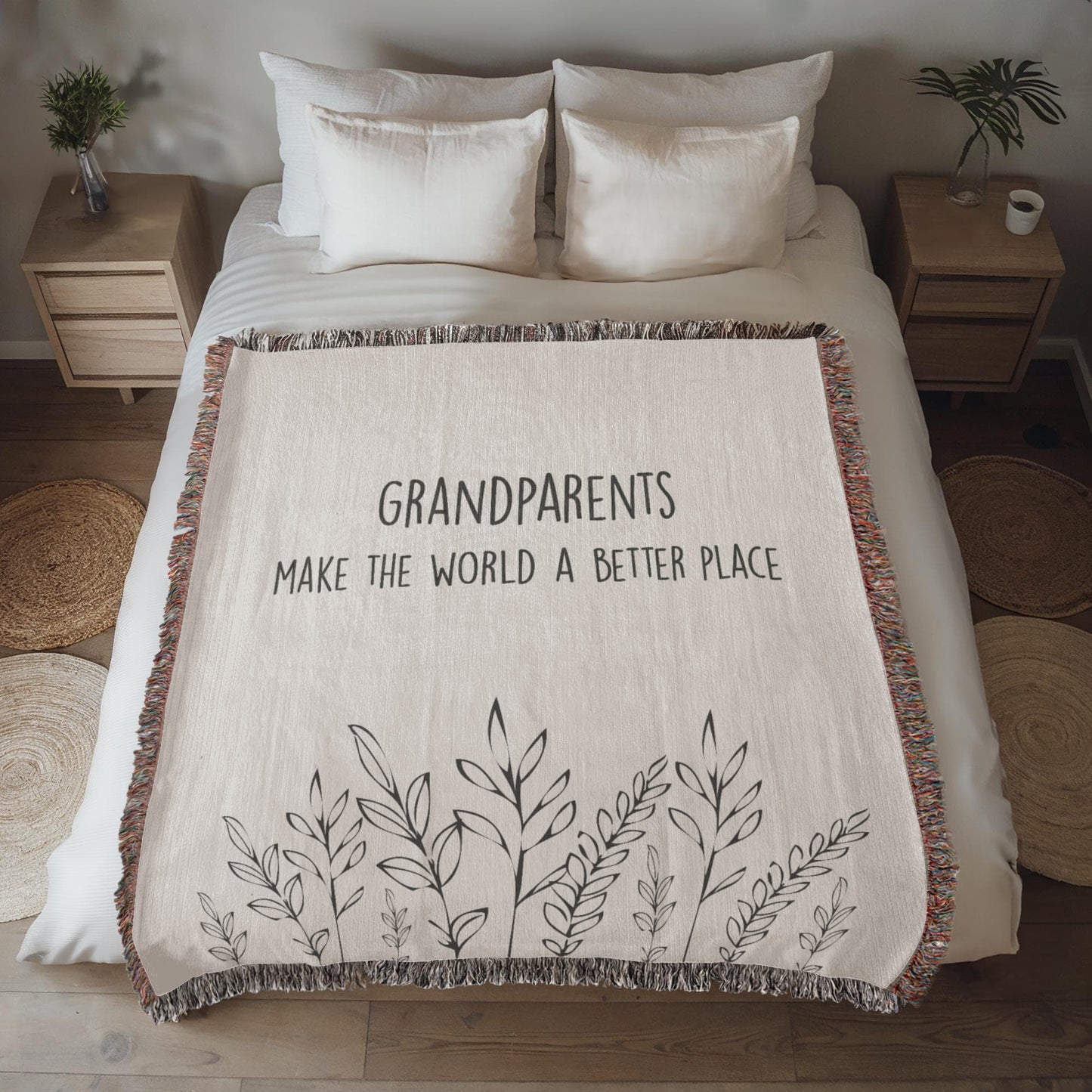 Grandparents Gifts, Grandparents Blanket, Gift from Grandkids, Grandparents Woven Throw