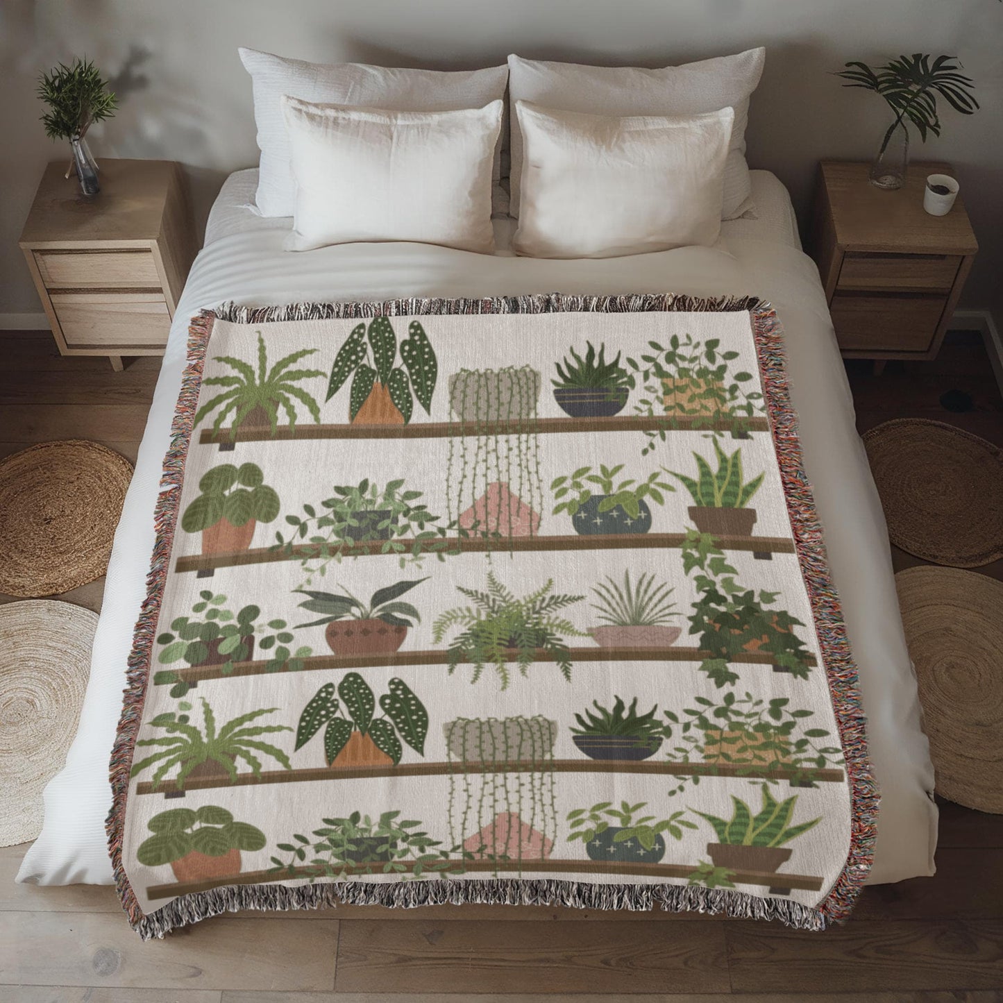 Plant Shelf Boho Woven Blanket