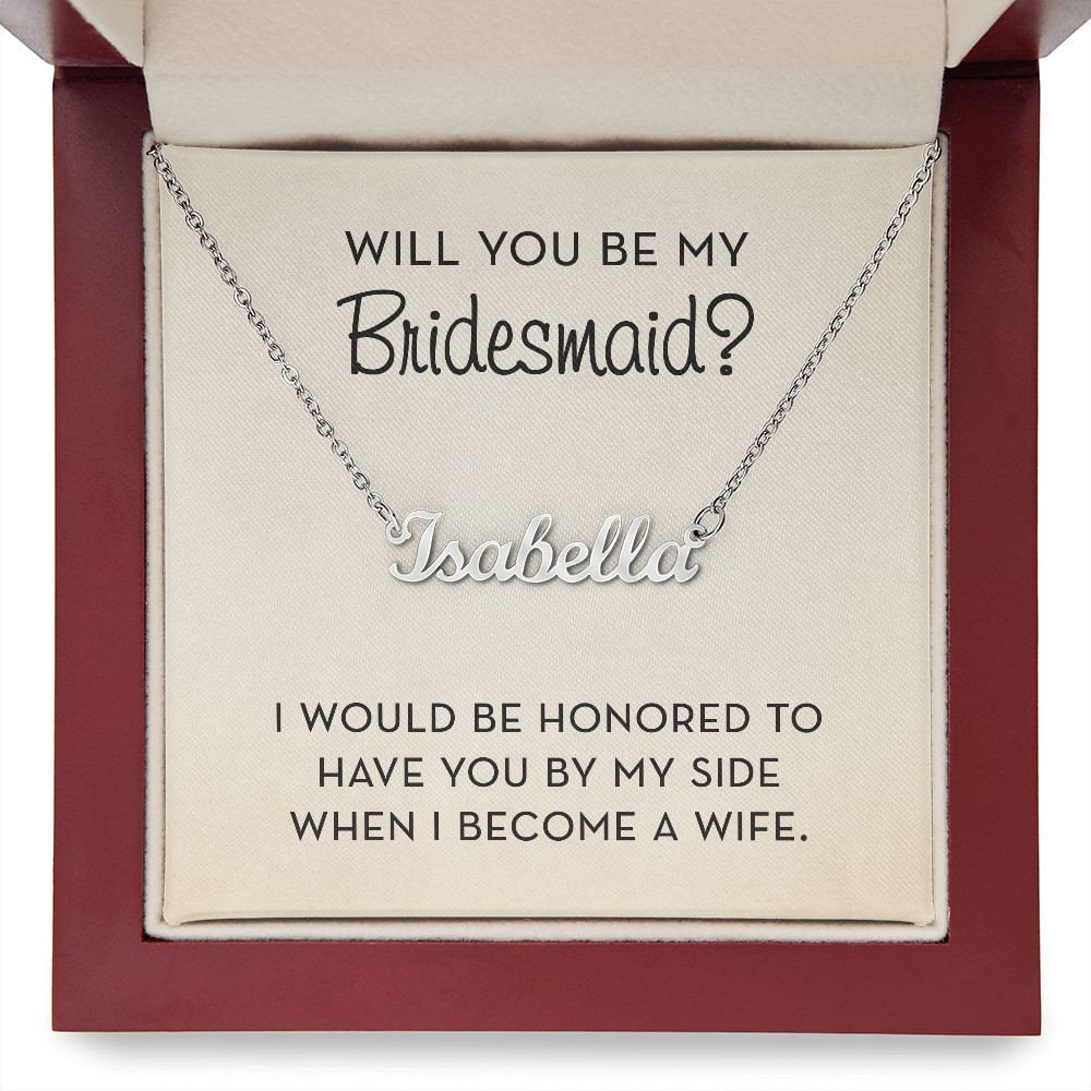 Bridesmaid Proposal Jewelry, Will You Be My Bridesmaid Gift, Bridal Party Custom Name Necklace