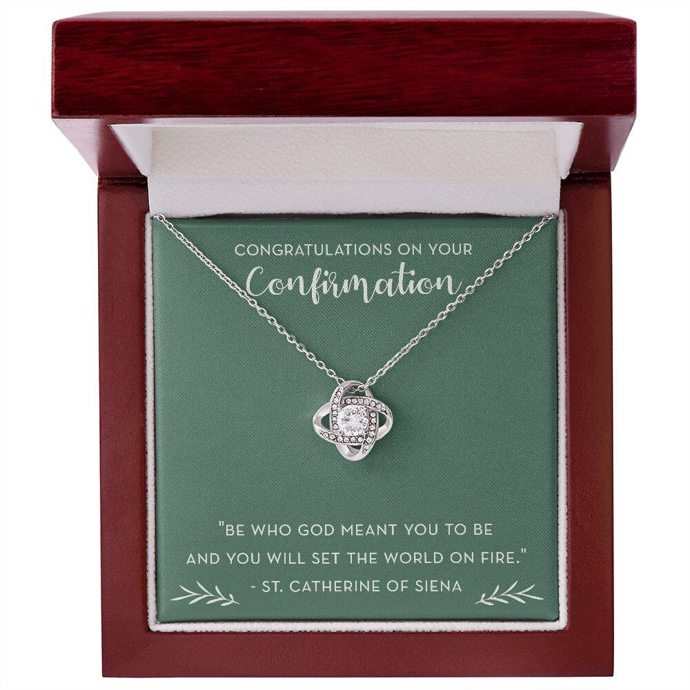 Confirmation Jewelry for Girl, St. Catherine of Siena Confirmation Gift