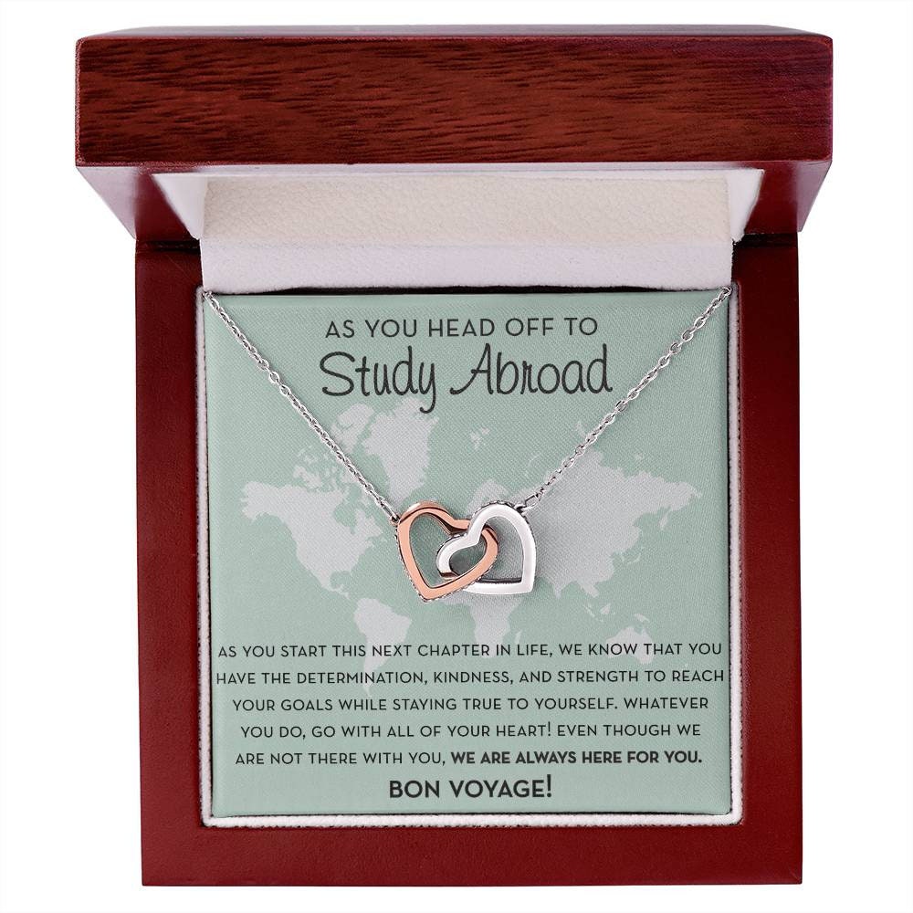 Study Abroad Gift, Travel Gift, Travel Necklace, Gift for College Student, Daughter Study Abroad Keepsake, Leaving Home, New Adventure Gift