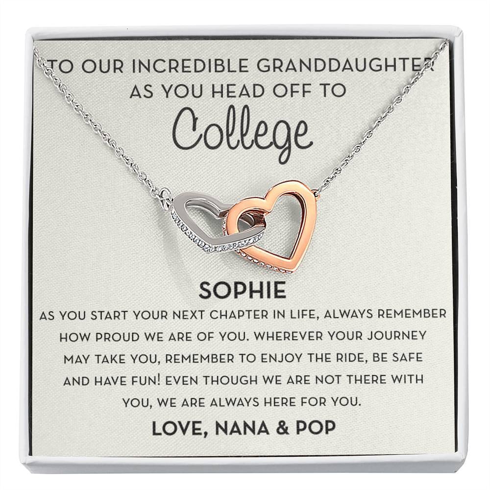 Personalized Granddaughter Gift, Going to College, Custom Granddaughter Name Necklace, Grandparents Names, Moving Out Gift, Starting College