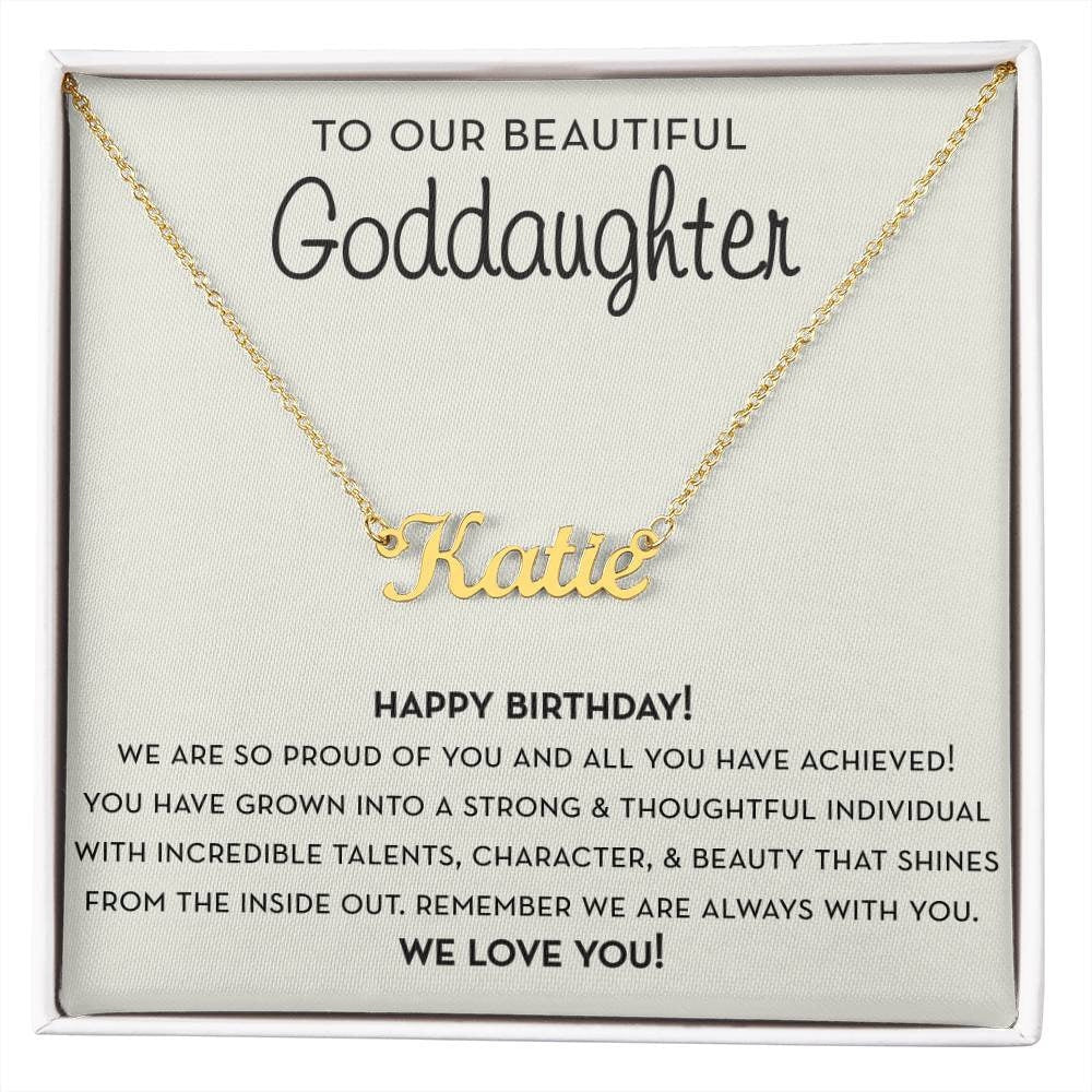 Personalized Goddaughter Necklace, Goddaughter Birthday Jewelry, Gift For Goddaughter, Happy Birthday Goddaughter, Custom Name Necklace
