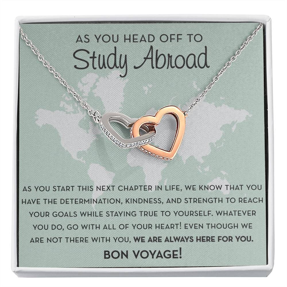 Study Abroad Gift, Travel Gift, Travel Necklace, Gift for College Student, Daughter Study Abroad Keepsake, Leaving Home, New Adventure Gift