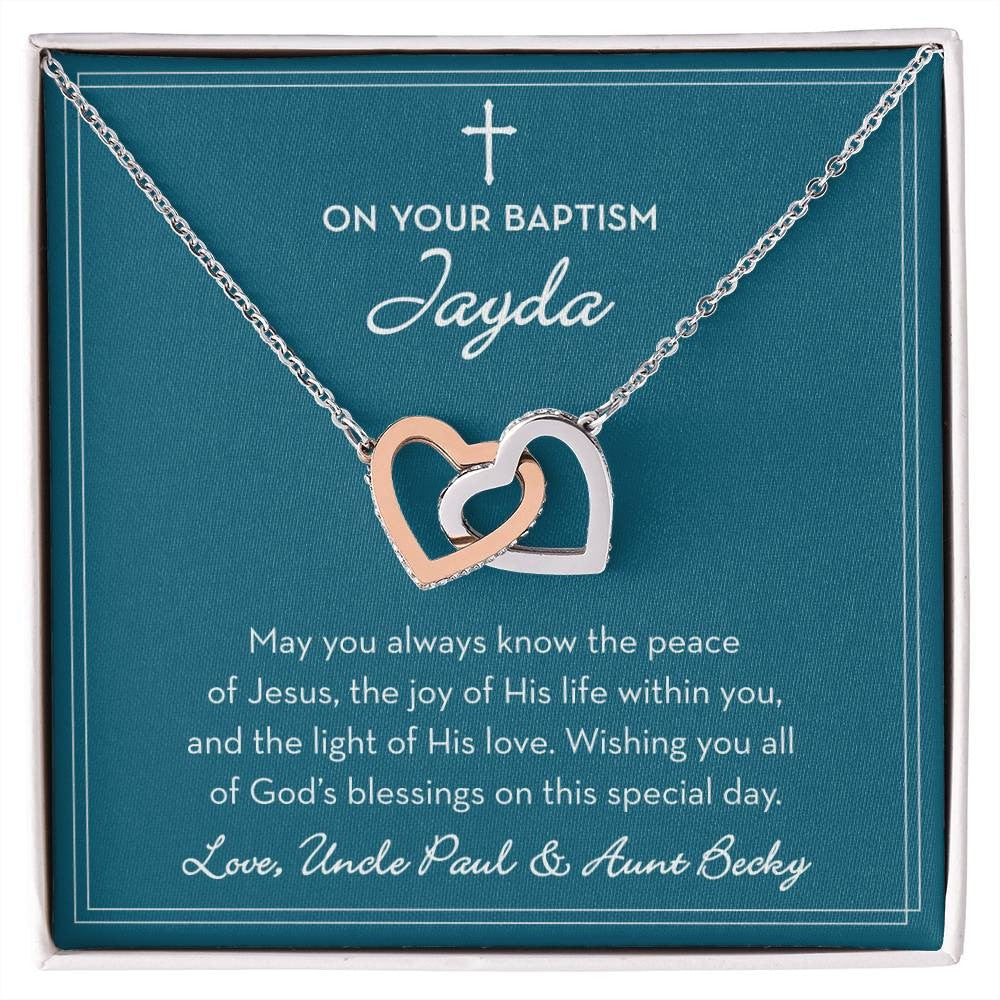 Personalized Baptism Necklace for Girl, Baptism Gift for Her, Baptism Jewelry for Daughter / Goddaughter, Catholic Religious Gift