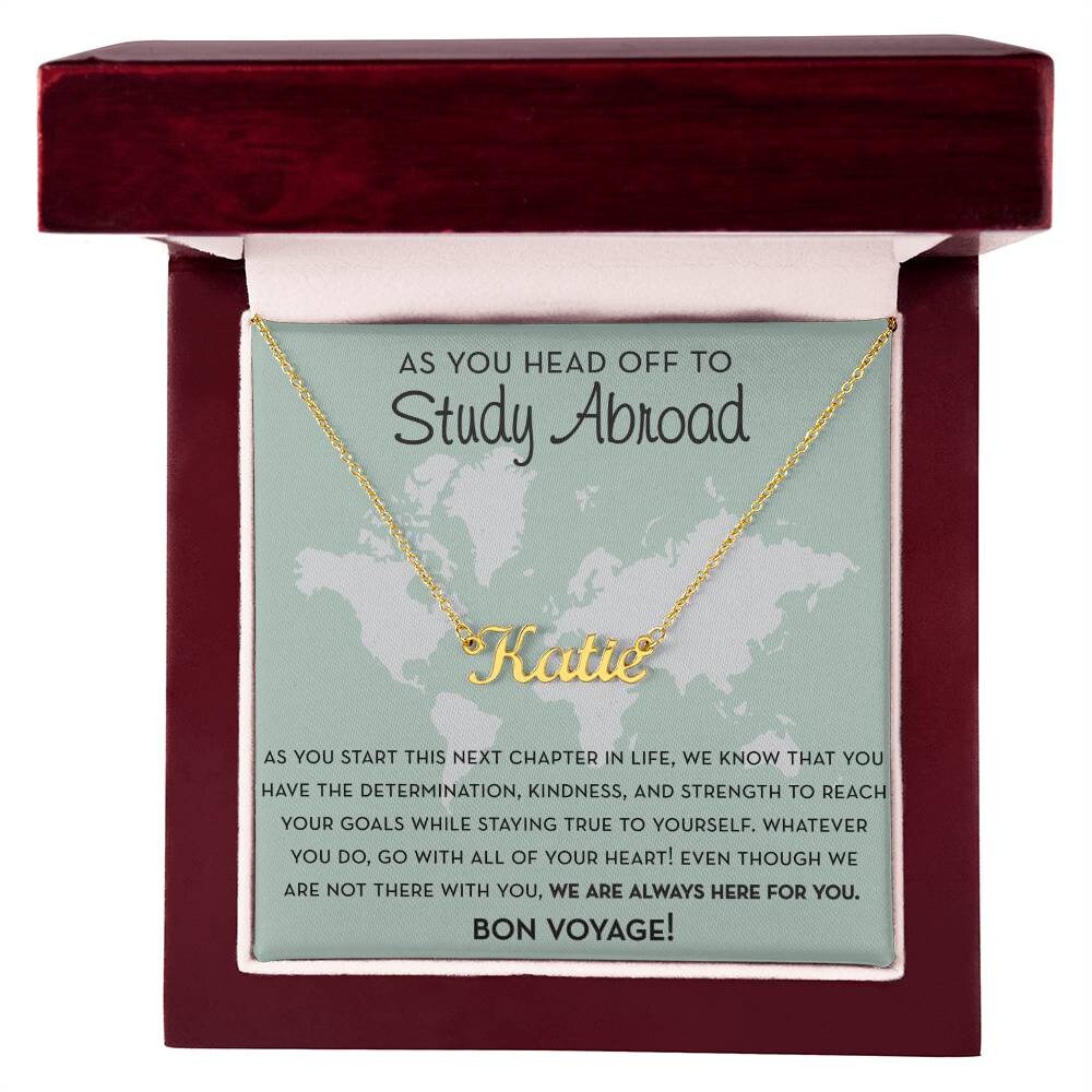 Personalized Study Abroad Gift for Her, Gift for Study Abroad Student, Study Abroad Keepsake
