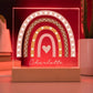 Personalized Name Boho Rainbow Hearts Nightlight, Custom Name Nightlight, Rainbow Baby Gift