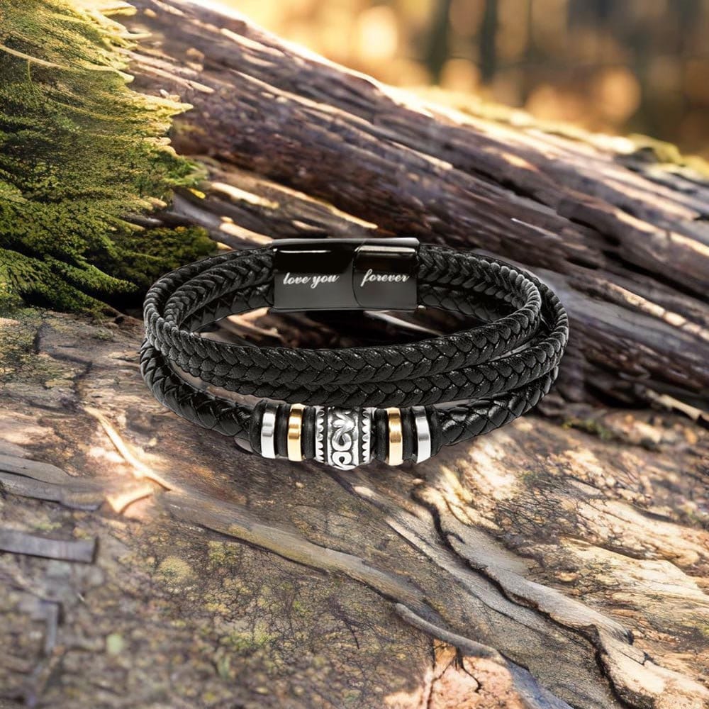 Gift for Son Going to College from Mom and Dad, Vegan Leather Bracelet