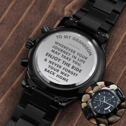 To My Grandson Gift, Engraved Watch, Gift for Grandson Birthday / Graduation