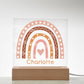 Personalized Name Boho Rainbow Hearts Nightlight, Custom Name Nightlight, Rainbow Baby Gift