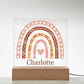 Personalized Name Boho Rainbow Hearts Nightlight, Custom Name Nightlight, Rainbow Baby Gift