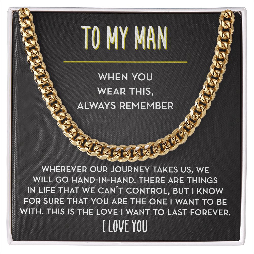 To My Man Chain Necklace, We Will Go Hand-in-Hand