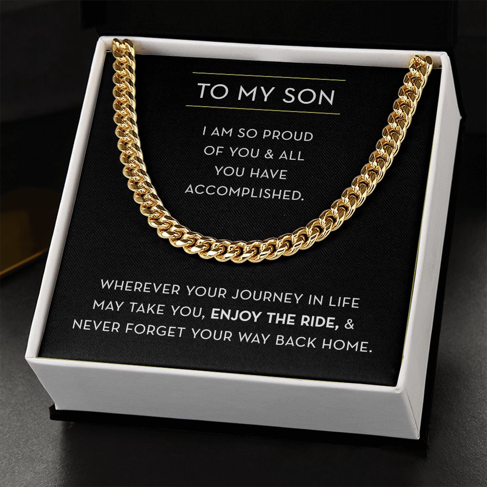 Son Necklace Chain, Proud of You, Graduation Gift for Son