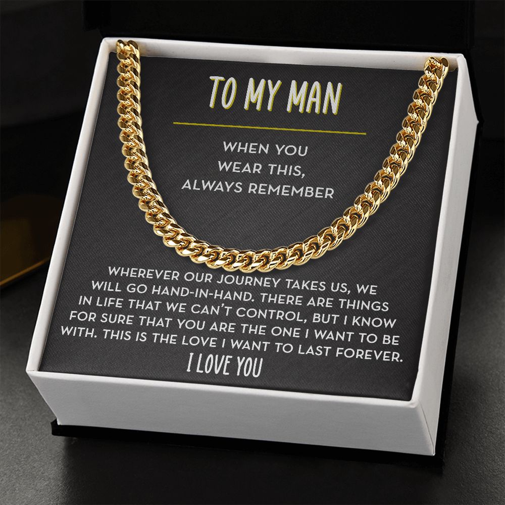 To My Man Chain Necklace, We Will Go Hand-in-Hand