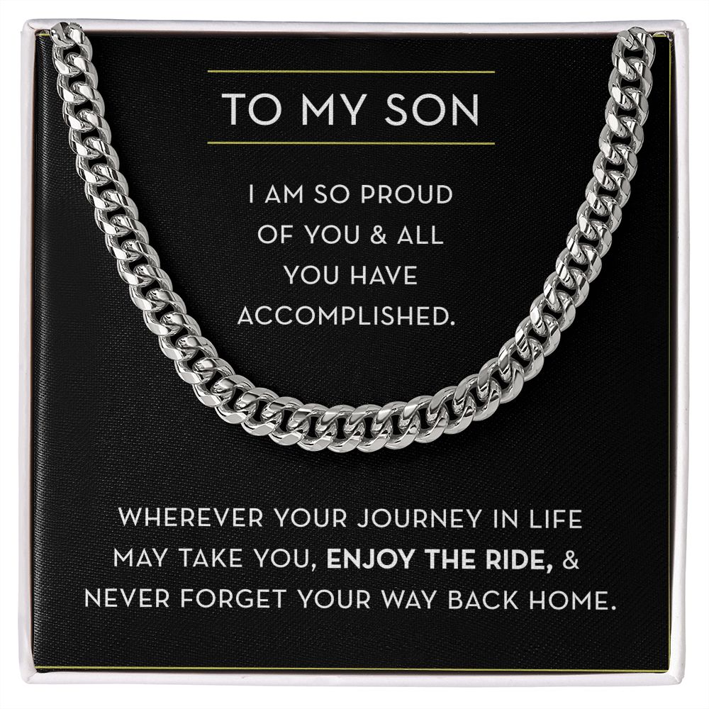 Son Necklace Chain, Proud of You, Graduation Gift for Son