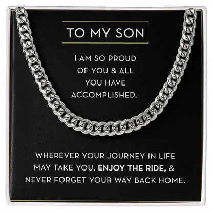Son Necklace Chain, Proud of You, Graduation Gift for Son