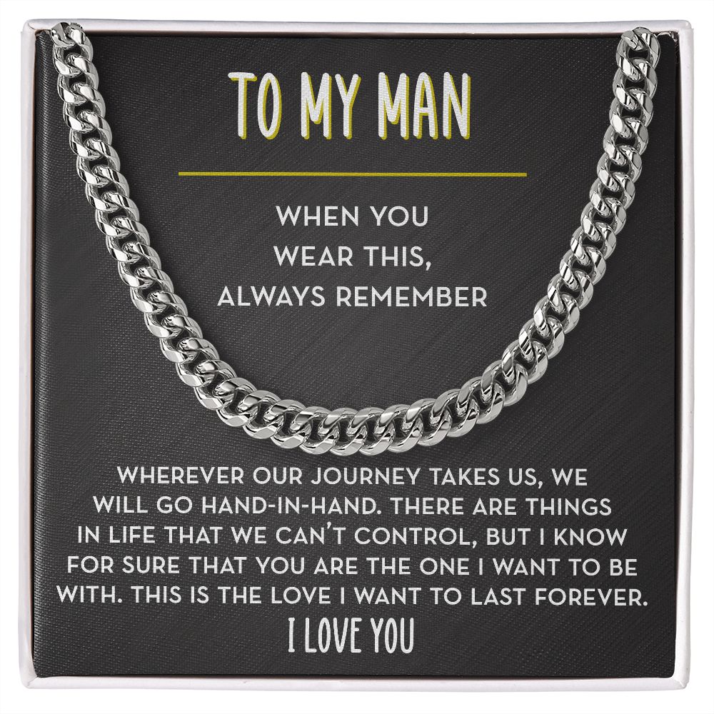 To My Man Chain Necklace, We Will Go Hand-in-Hand
