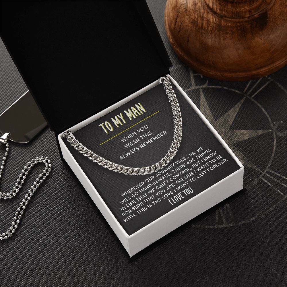 To My Man Chain Necklace, We Will Go Hand-in-Hand