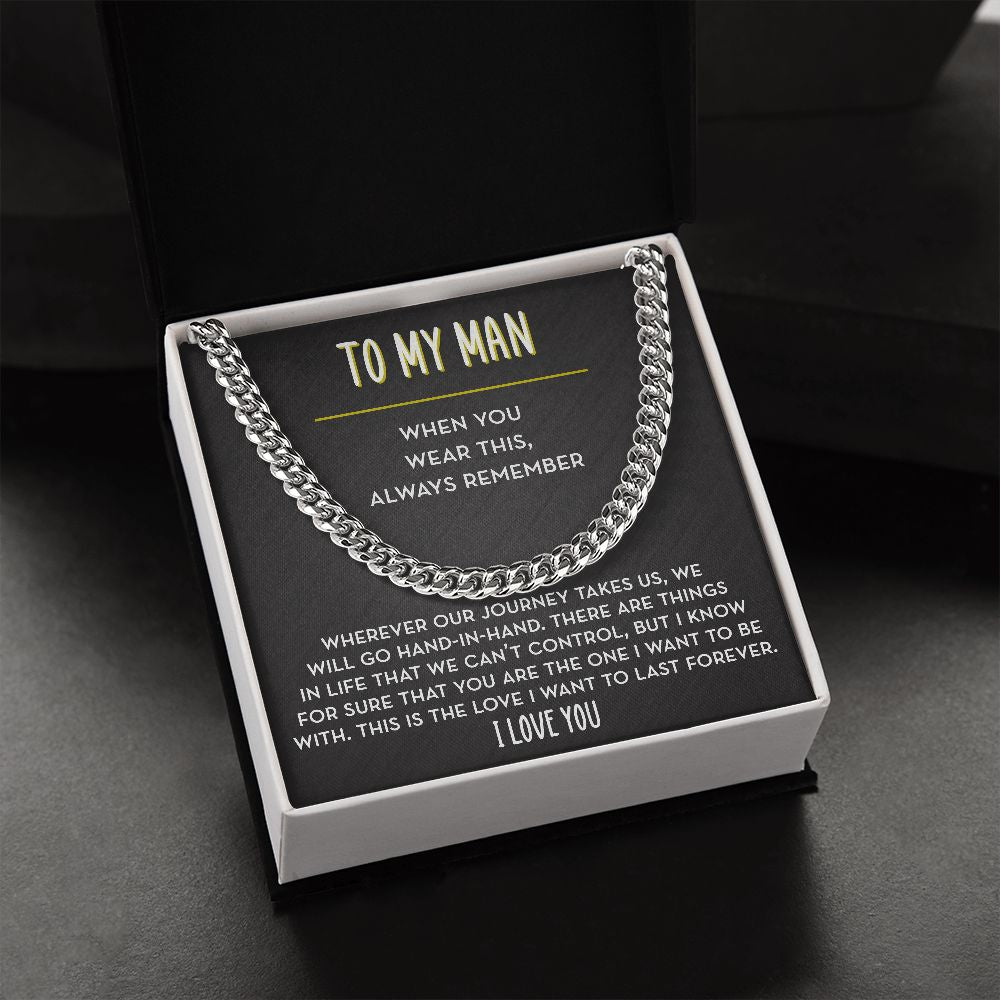 To My Man Chain Necklace, We Will Go Hand-in-Hand