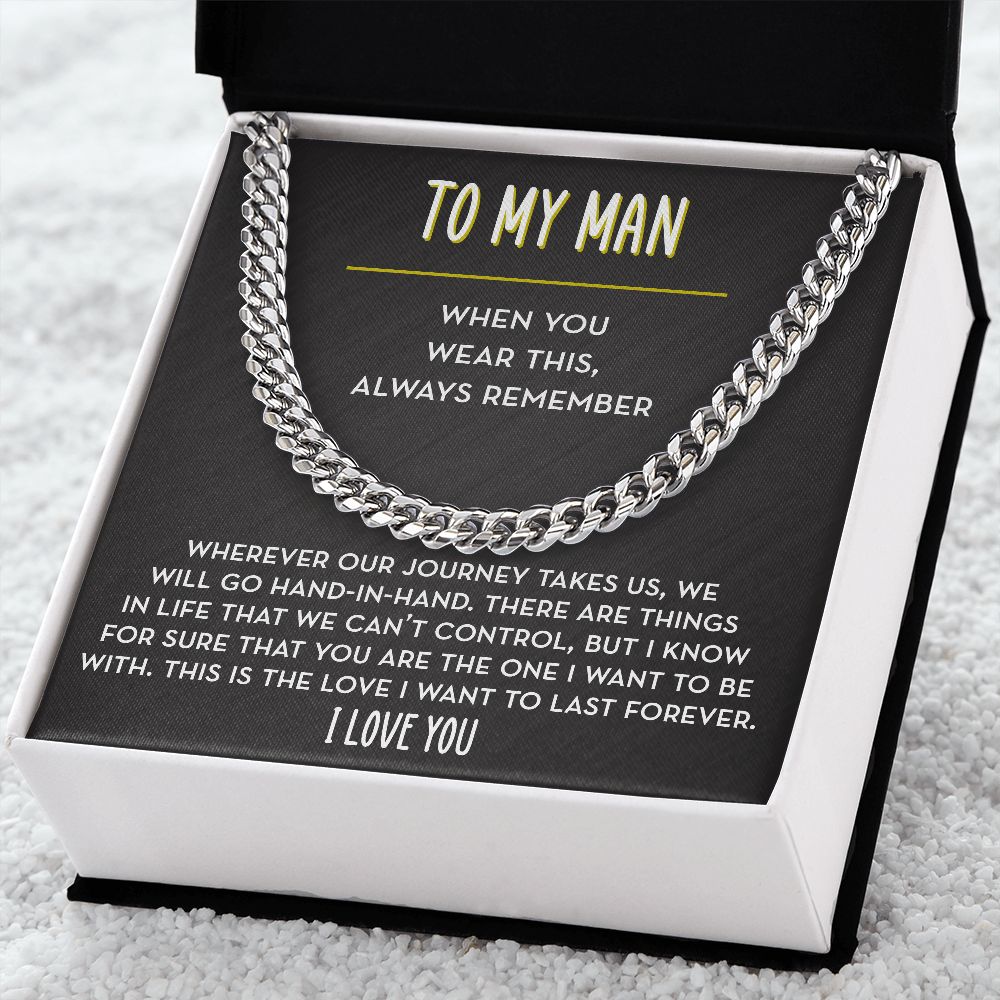 To My Man Chain Necklace, We Will Go Hand-in-Hand