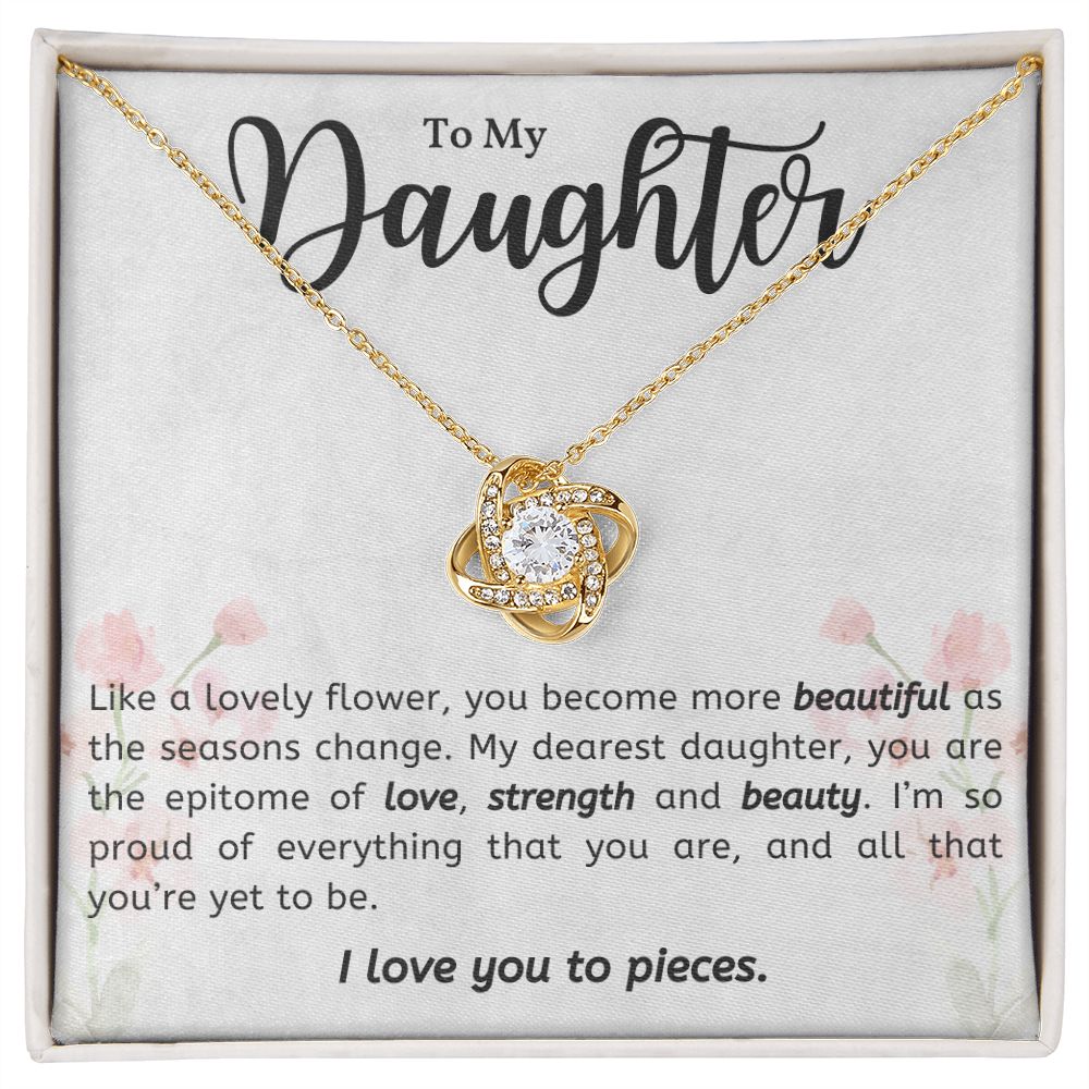 Daughter Knot Necklace, Love You to Pieces