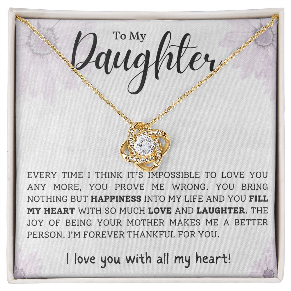Daughter Necklace from Mom, I Love You With All My Heart