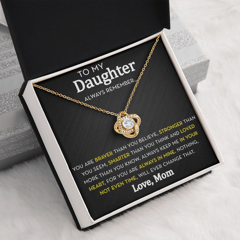 Daughter Knot Necklace from Mom, Always Remember