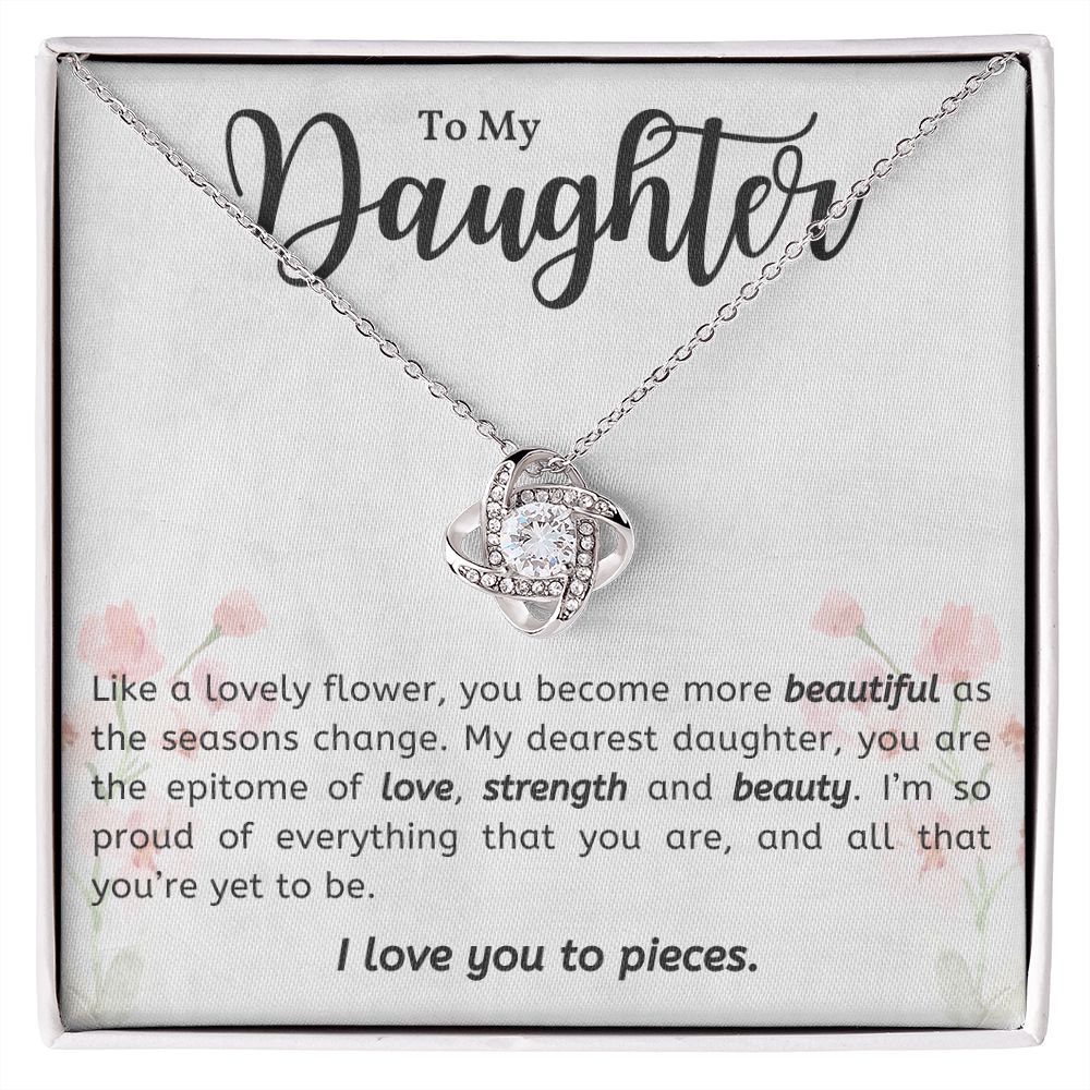 Daughter Knot Necklace, Love You to Pieces