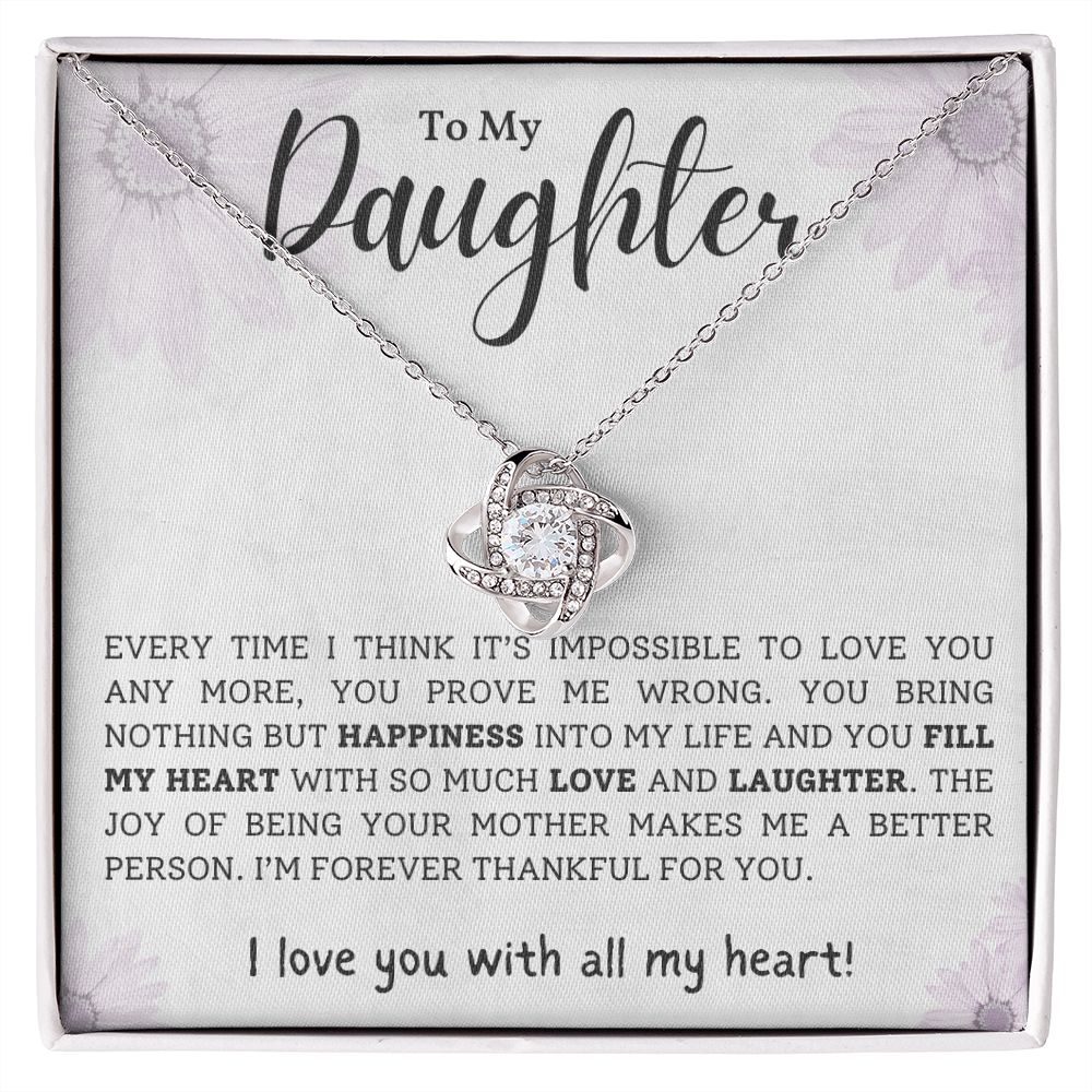 Daughter Necklace from Mom, I Love You With All My Heart