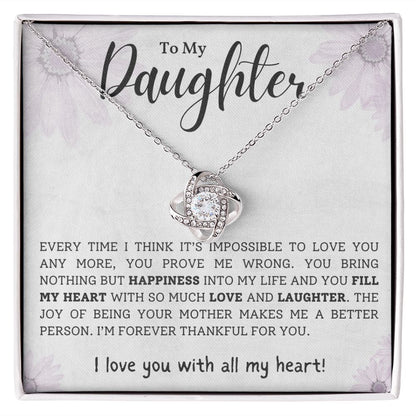 Daughter Necklace from Mom, I Love You With All My Heart