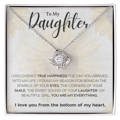 Daughter Knot Necklace, I Love You from the Bottom of my Heart