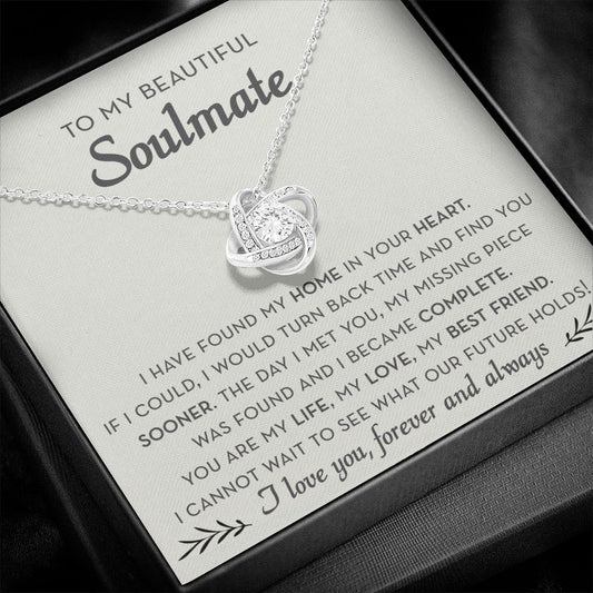 Soulmate Knot Necklace for Her, Find You Sooner