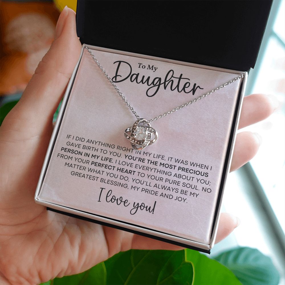 Daughter Necklace from Mom, I Love Everything About You