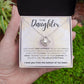 Daughter Knot Necklace, I Love You from the Bottom of my Heart