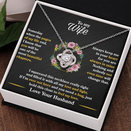 To Wife from Husband Knot Necklace, Romantic Gift