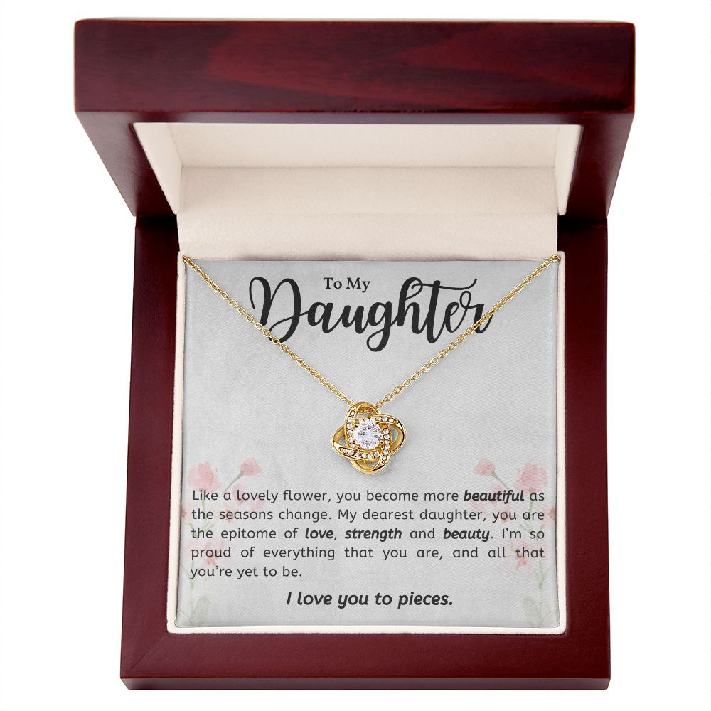 Daughter Knot Necklace, Love You to Pieces