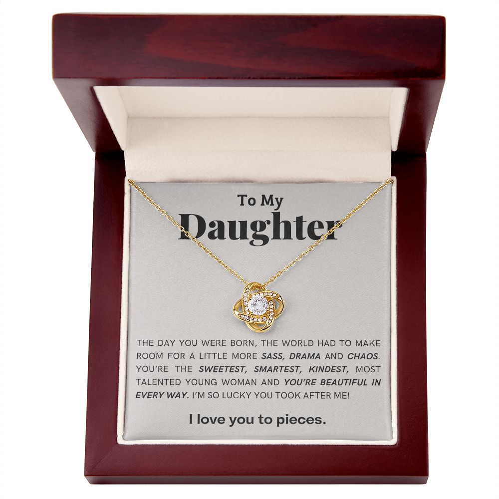 Daughter Knot Necklace, You're Beautiful in Every Way
