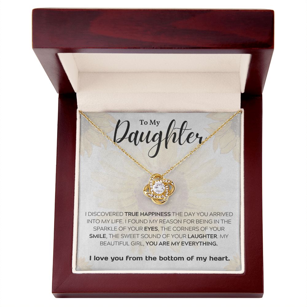 Daughter Knot Necklace, I Love You from the Bottom of my Heart