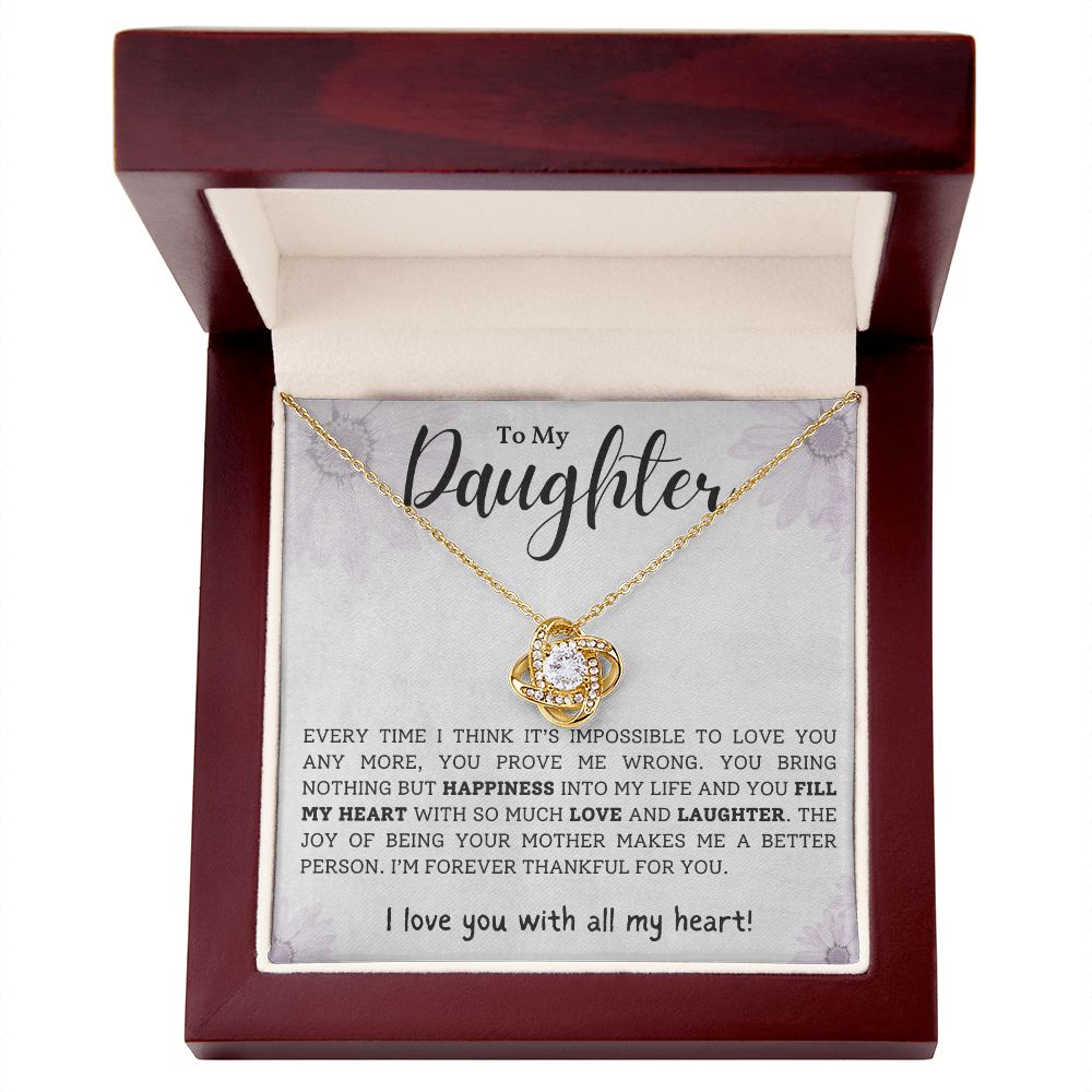 Daughter Necklace from Mom, I Love You With All My Heart