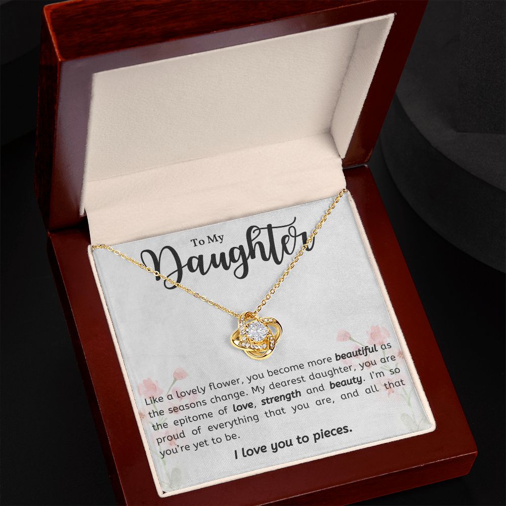 Daughter Knot Necklace, Love You to Pieces