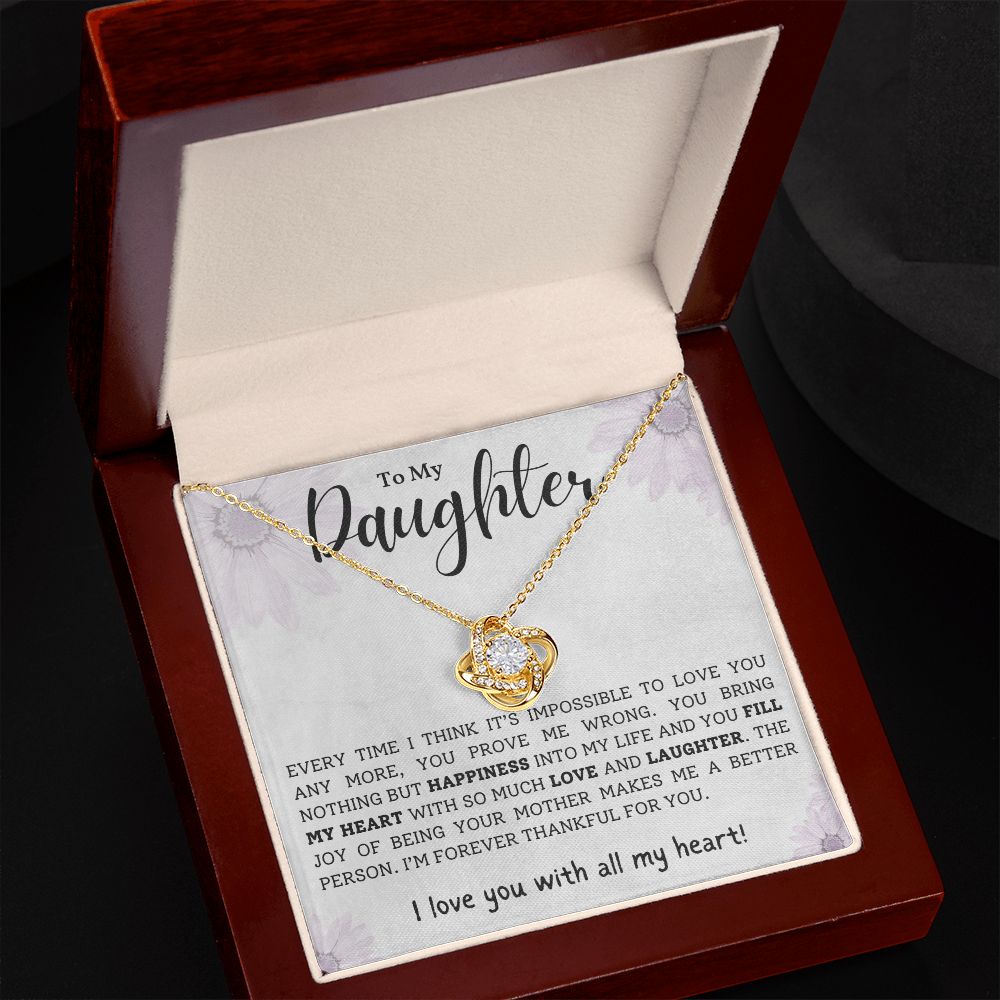 Daughter Necklace from Mom, I Love You With All My Heart