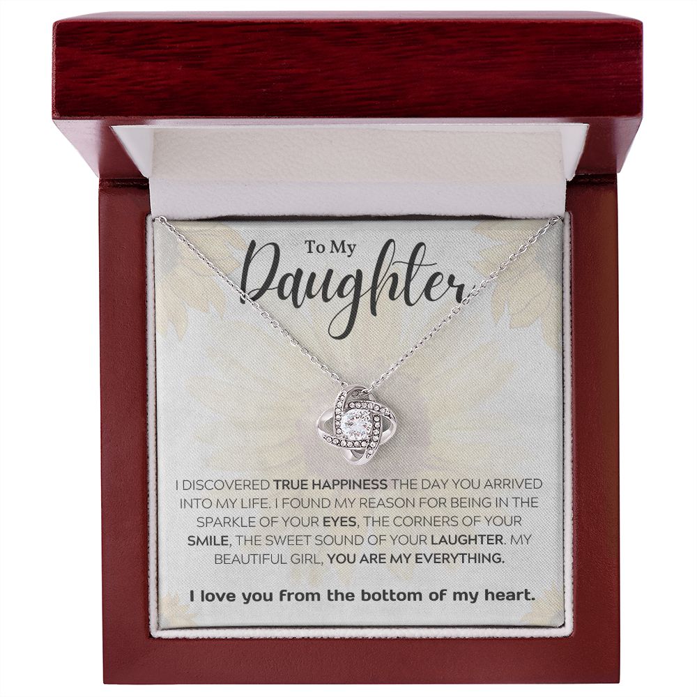 Daughter Knot Necklace, I Love You from the Bottom of my Heart