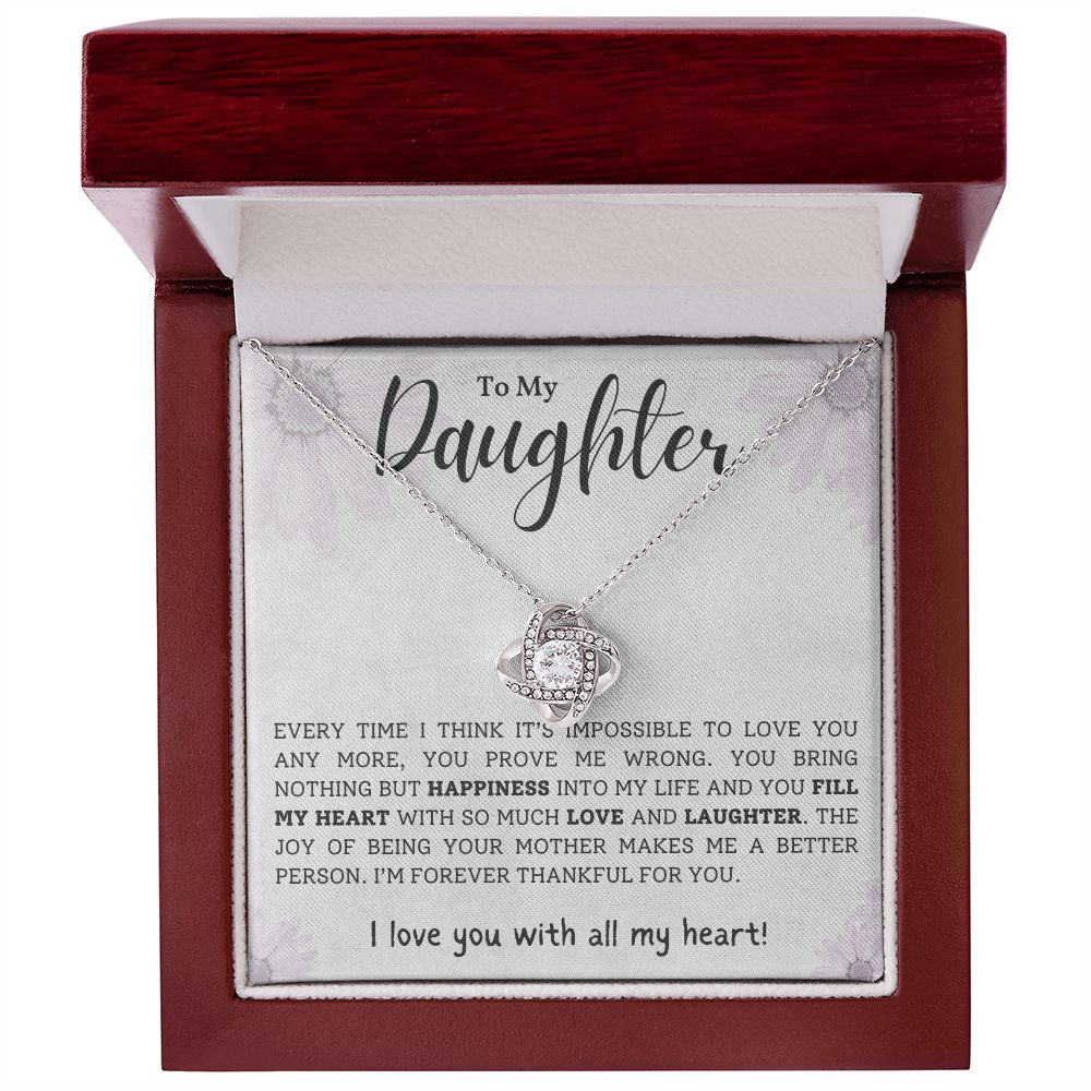 Daughter Necklace from Mom, I Love You With All My Heart