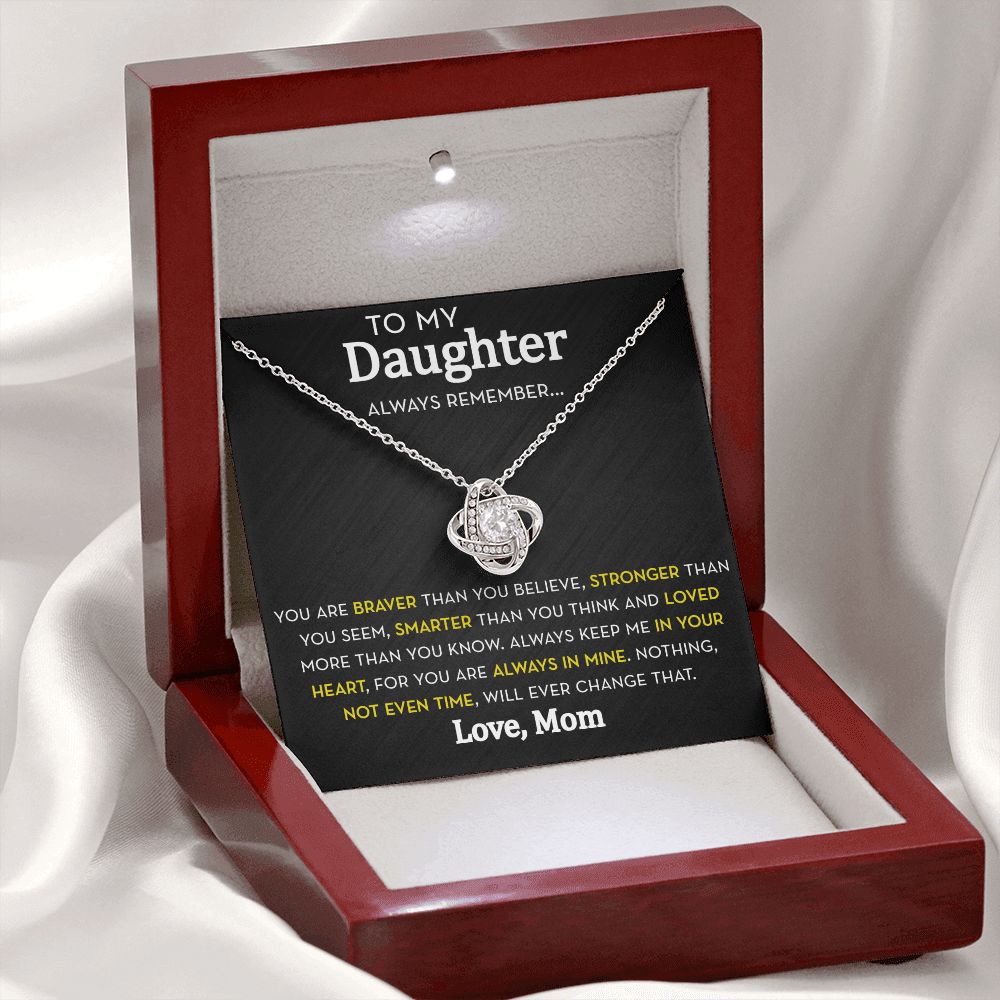 Daughter Knot Necklace from Mom, Always Remember