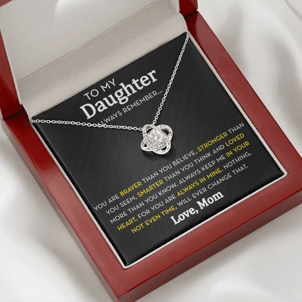 Daughter Knot Necklace from Mom, Always Remember
