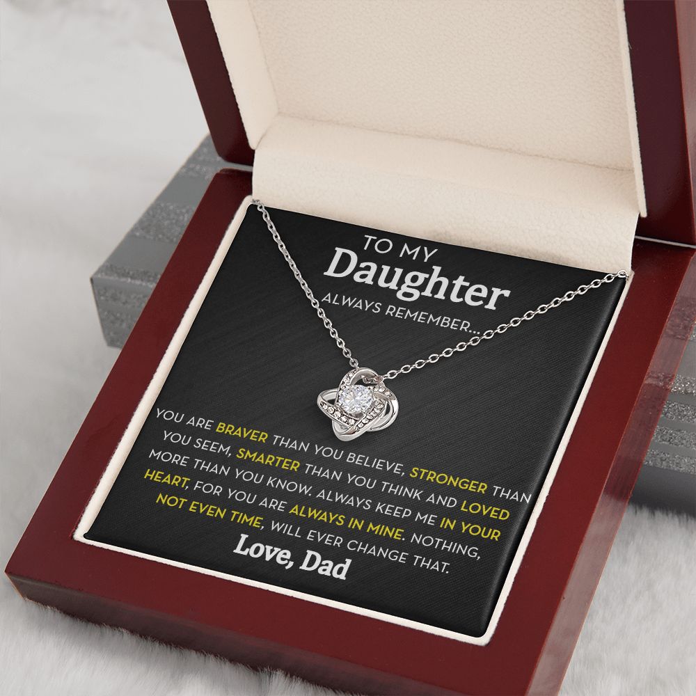 Daughter Knot Necklace from Dad, Always Remember