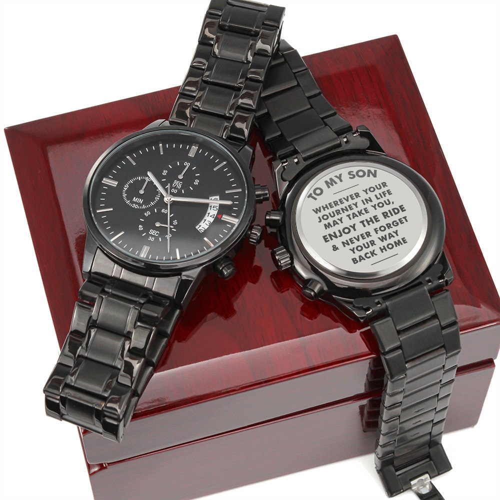 To My Son Gift, Engraved Watch, Birthday Gift for Son, Never Forget Your Way Back Home